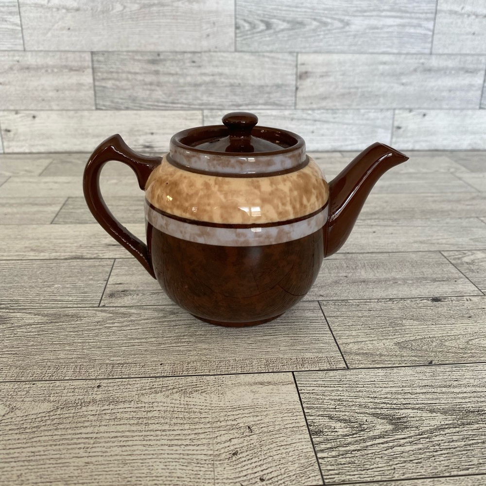 Sadler Vintage Striped Brown Betty Individual Serving Teapot‎ England